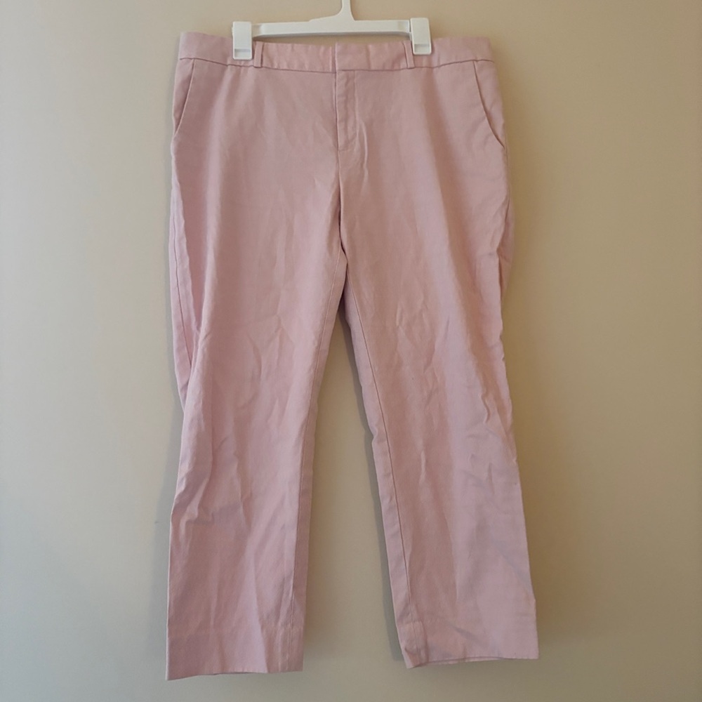 Banana Republic Hampton Fit Pants 14 Pink Straight Leg Dress Work Trousers
